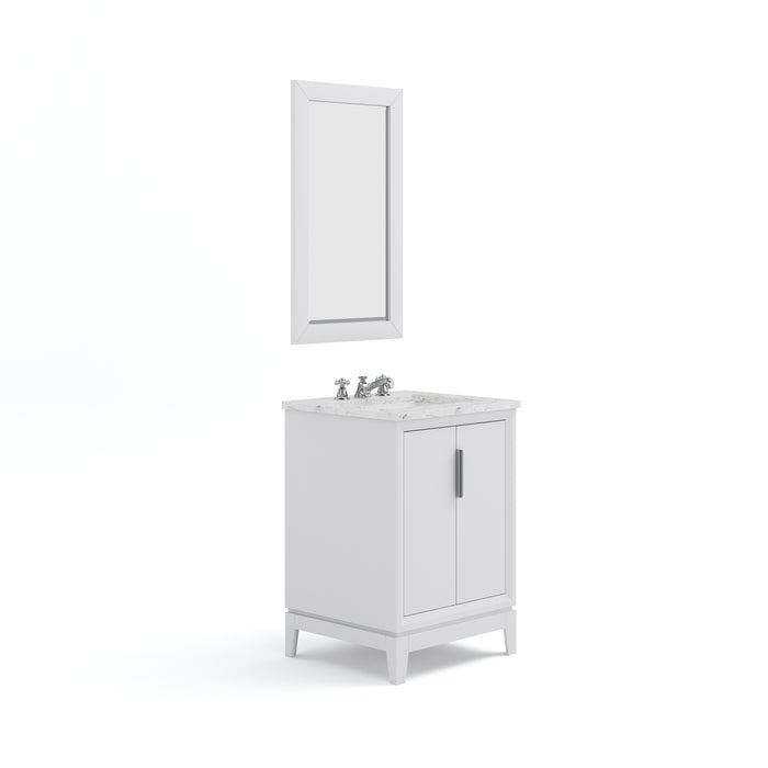 Water Creation | Elizabeth 24" Single Sink Carrara White Marble Vanity In Pure White Water Creation - Vanity Water Creation 21" Rectangular Mirror No Faucet 