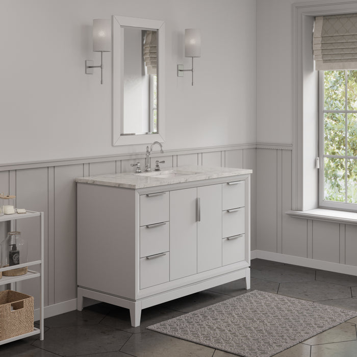 Water Creation | Elizabeth 48" Single Sink Carrara White Marble Vanity In Pure White Water Creation - Vanity Water Creation   