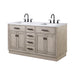 Water Creation | Chestnut 60" Double Sink Carrara White Marble Countertop Vanity In Grey Oak Water Creation - Vanity Water Creation No Mirror Gooseneck Faucet 