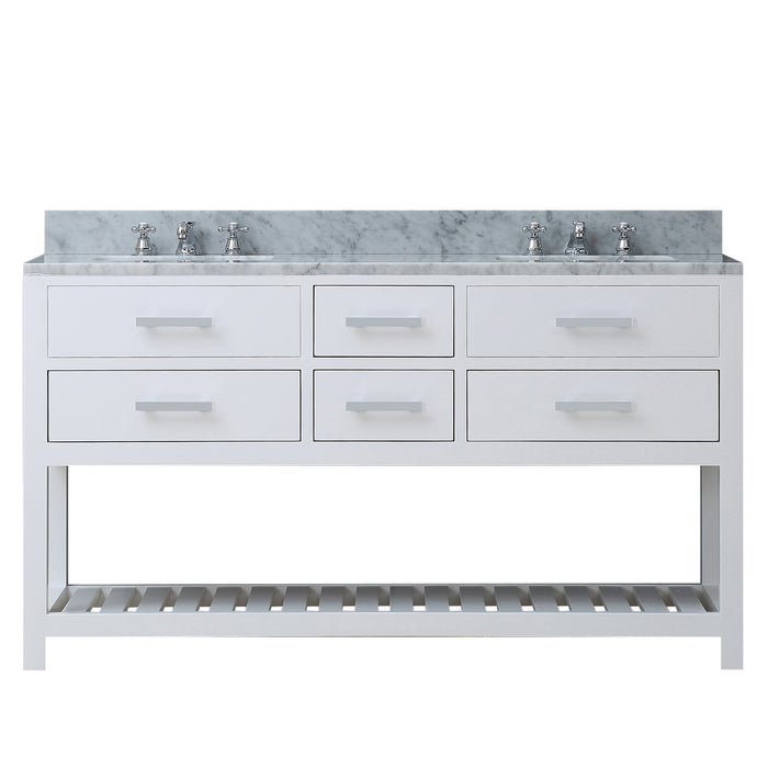 Water Creation | Madalyn 60" Pure White Double Sink Bathroom Vanity Water Creation - Vanity Water Creation No Mirror No Faucet 