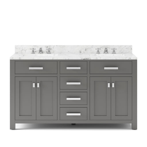Water Creation | Madison 60" Cashmere Grey Double Sink Bathroom Vanity Water Creation - Vanity Water Creation No Mirror No Faucet 