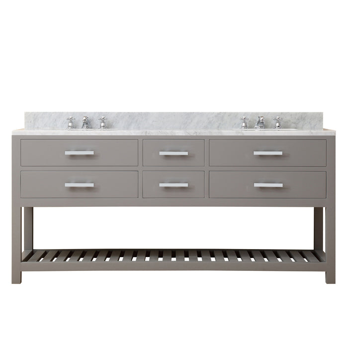 Water Creation | Madalyn 72" Cashmere Grey Double Sink Bathroom Vanity Water Creation - Vanity Water Creation No Mirror No Faucet 