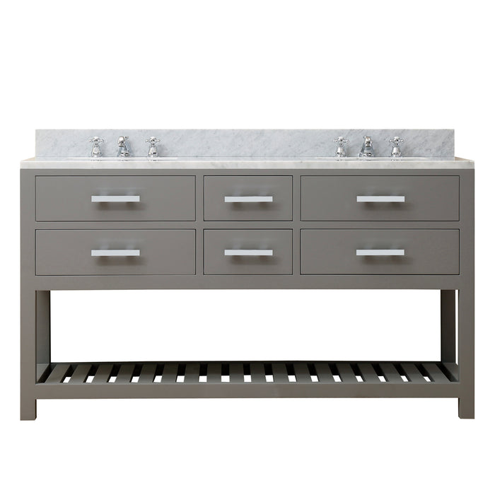 Water Creation | Madalyn 60" Cashmere Grey Double Sink Bathroom Vanity Water Creation - Vanity Water Creation No Mirror No Faucet 