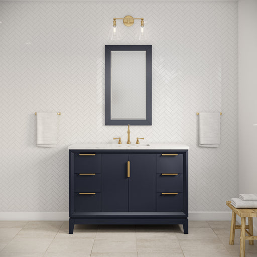 Water Creation | Elizabeth 48" Single Sink Carrara White Marble Vanity In Monarch Blue Water Creation - Vanity Water Creation   