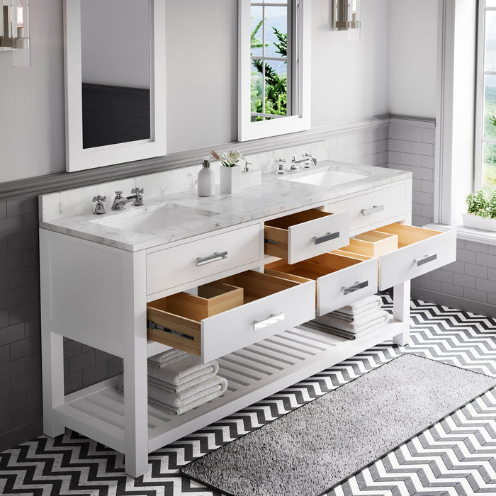 Water Creation | Madalyn 72" Pure White Double Sink Bathroom Vanity Water Creation - Vanity Water Creation   