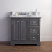 Water Creation | Derby 36" Wide Cashmere Grey Single Sink Carrara Marble Bathroom Vanity Water Creation - Vanity Water Creation   