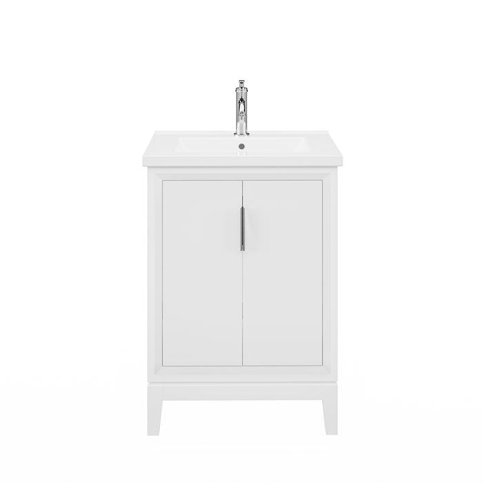 Water Creation | Elise 24" Integrated Ceramic Sink Top Vanity in Pure White Water Creation - Vanity Water Creation No Mirror No Faucet 