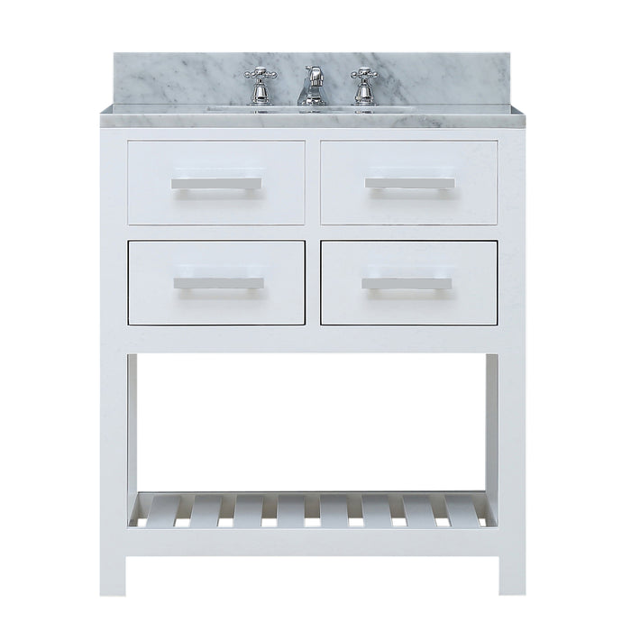 Water Creation | Madalyn 30" Pure White Single Sink Bathroom Vanity Water Creation - Vanity Water Creation No Mirror No Faucet 