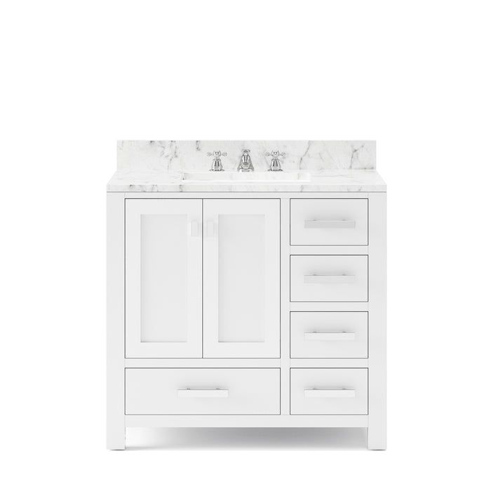 Water Creation | Madison 36" Wide Pure White Single Sink Bathroom Vanity Water Creation - Vanity Water Creation No Mirror No Faucet 