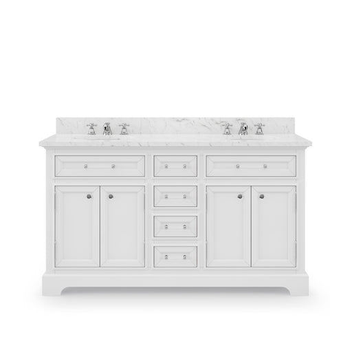 Water Creation | Derby 60" Pure White Double Sink Bathroom Vanity Water Creation - Vanity Water Creation No Mirror No Faucet 