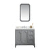 Water Creation | Queen 36" Single Sink Quartz Carrara Vanity In Cashmere Grey Water Creation - Vanity Water Creation 21" Rectangular Mirror Waterfall Faucet 