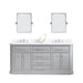 Water Creation | Palace 72" Quartz Carrara Cashmere Grey Bathroom Vanity Set With Hardware in Chrome Finish Water Creation - Vanity Water Creation 18" Rectangular Mirror Waterfall Faucet 