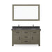 Water Creation | Aberdeen 60" Grizzle Grey Double Sink Bathroom Vanity With Blue Limestone Counter Top Water Creation - Vanity Water Creation 60" Rectangular Mirror No Faucet 