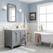 Water Creation | Queen 36" Single Sink Quartz Carrara Vanity In Cashmere Grey Water Creation - Vanity Water Creation   