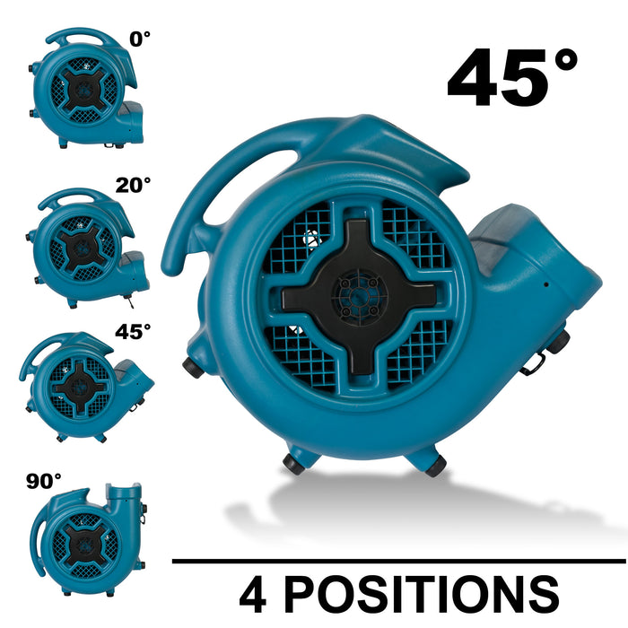 XPOWER | P-800-Blue | 3/4 HP, 3200 CFM, 7.5 Amps, 3-Speed Air Mover XPOWER - Centrifugal Air Mover XPOWER   