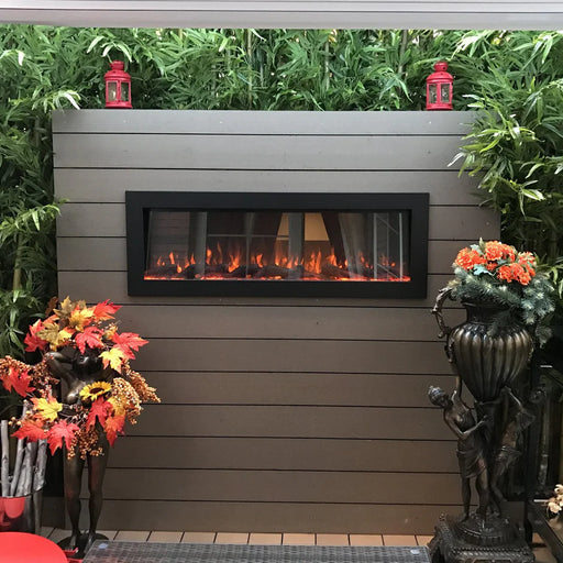 Touchstone | Sideline 50" Outdoor Recessed Mounted Electric Fireplace, Black Touchstone - Electric Fireplace Touchstone   