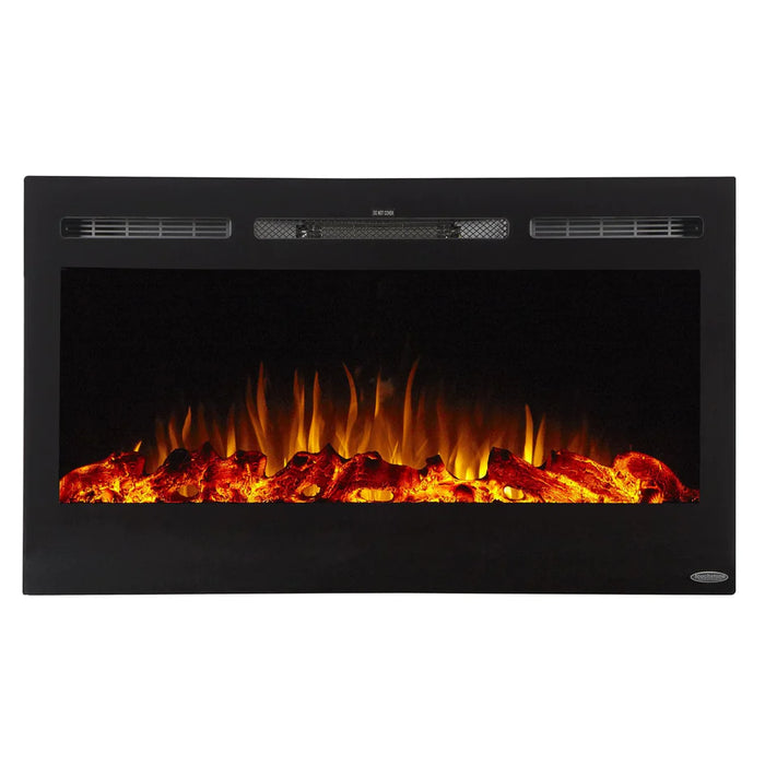 Touchstone | Sideline 36" Recessed Mounted Electric Fireplace, Black Touchstone - Electric Fireplace Touchstone   