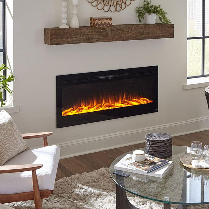 Touchstone | Sideline 50" Recessed Mounted Electric Fireplace, Black Touchstone - Electric Fireplace Touchstone   