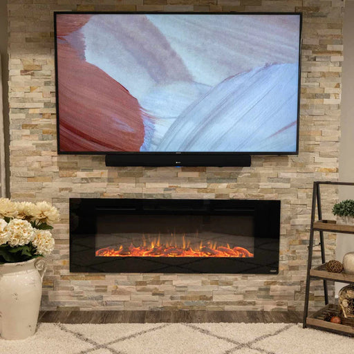 Touchstone | Sideline 60" Recessed Mounted Electric Fireplace, Black Touchstone - Electric Fireplace Touchstone   