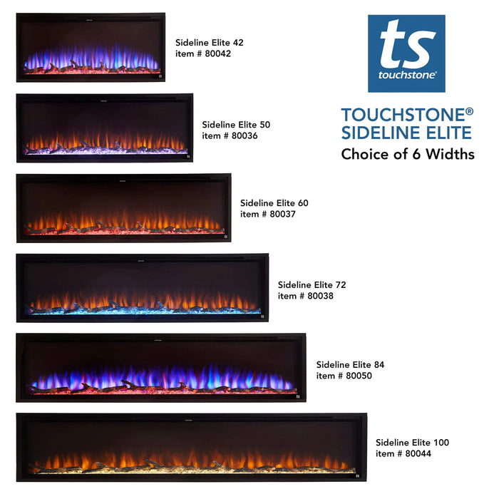 Touchstone | Sideline 60" Elite Electric Fireplace, Black Touchstone - Electric Fireplace Touchstone   