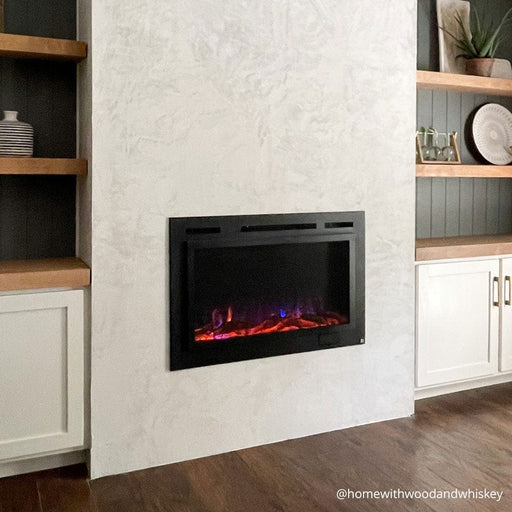 Touchstone | Forte 40" Steel Recessed Mounted Electric Fireplace, Matte Black Touchstone - Electric Fireplace Touchstone   